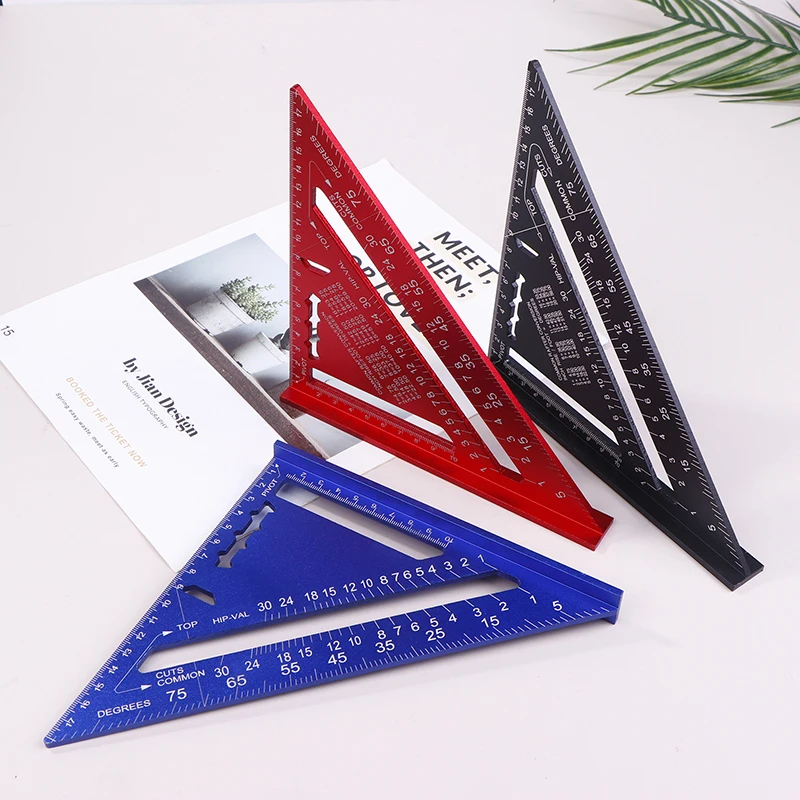 Professional Woodwork Tools 7-Inch Aluminum Alloy Triangle Ruler Gauge