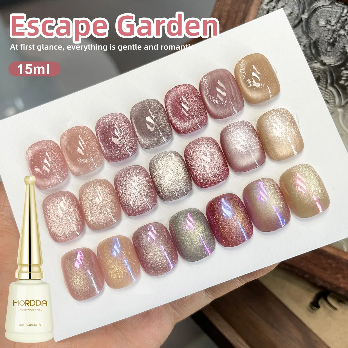 Kolor szampański kot magnetyczny żelowy lakier do paznokci musujące srebrne światło księżyca efekt kociego oka Soak Off półtrwały lakier do paznokci