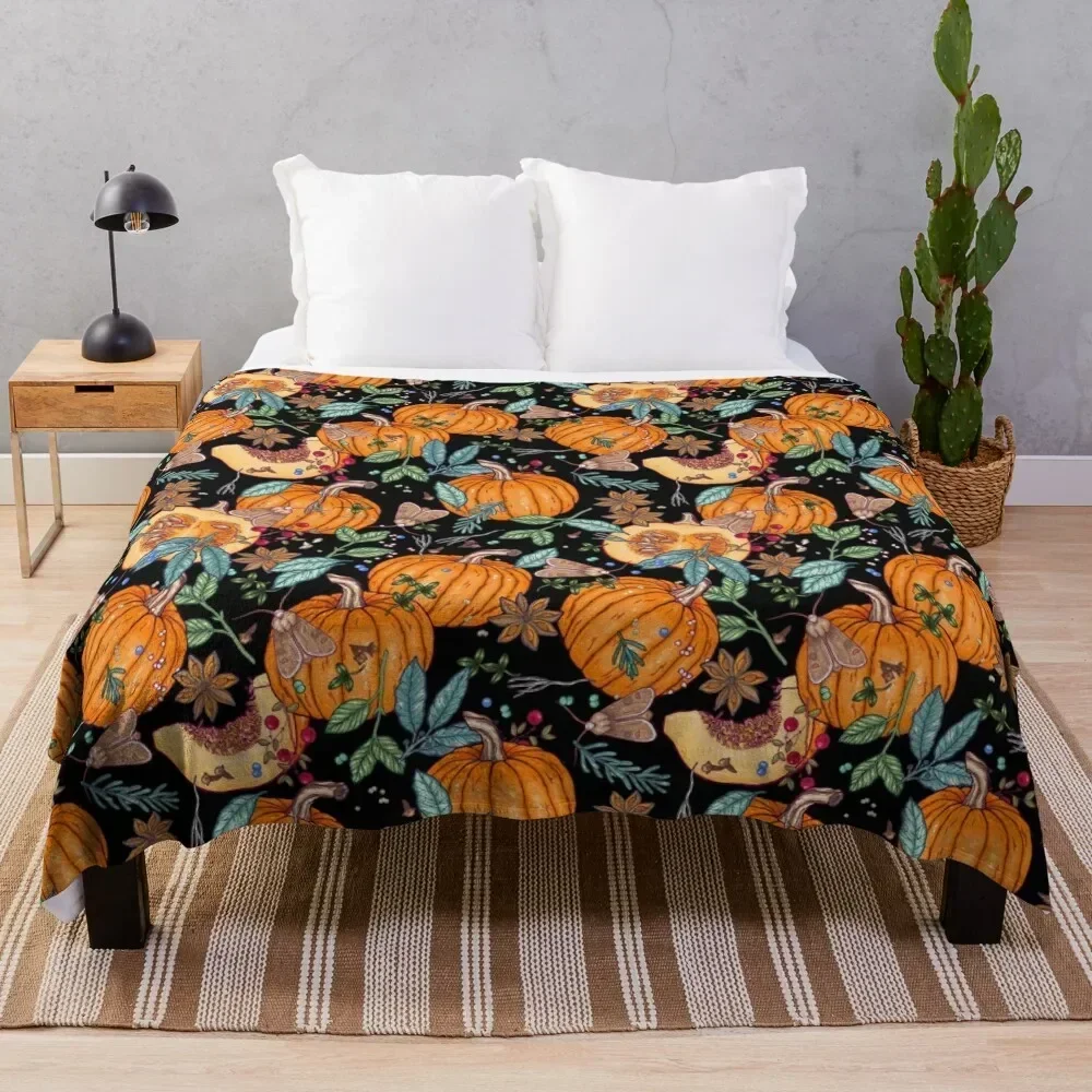

Magic autumn pumpkins Throw Blanket Durable Warm Blanket for Daily Home Use