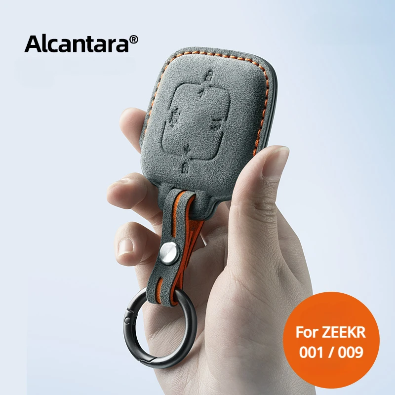 

Soft Alcantara Key Case Shell Fob Cover Suitable For ZEEKR 001 009 3D Key Ring Keychain Alcantara Car Accessories