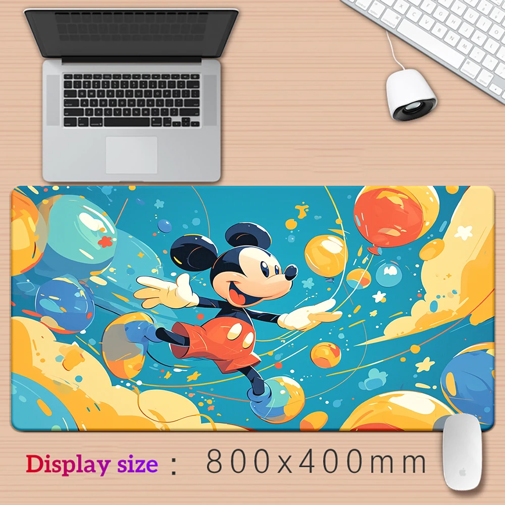 MINISO Mickey Mouse Cartoon Printing XXL Mousepad Computer Lock Edge Natural Rubber E-sports Desk Pad Large Gaming  Mouse Pad