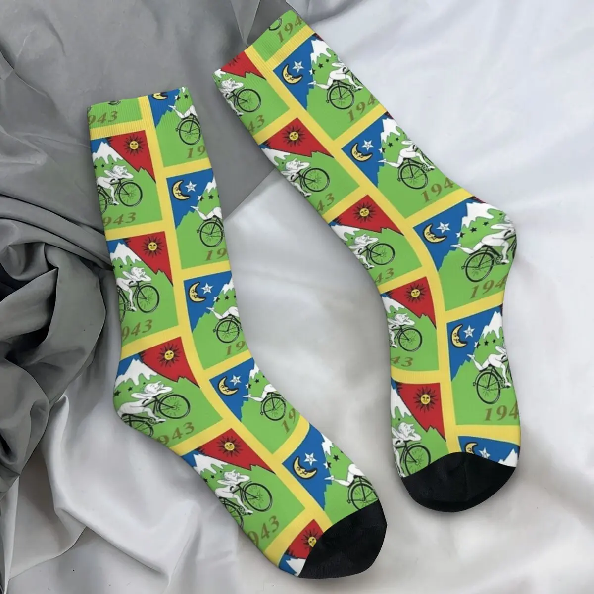 LSD Bicycle Day 1943 Socks Kawaii Stockings Spring Anti Slip Women Men Socks High Quality Pattern Running Socks