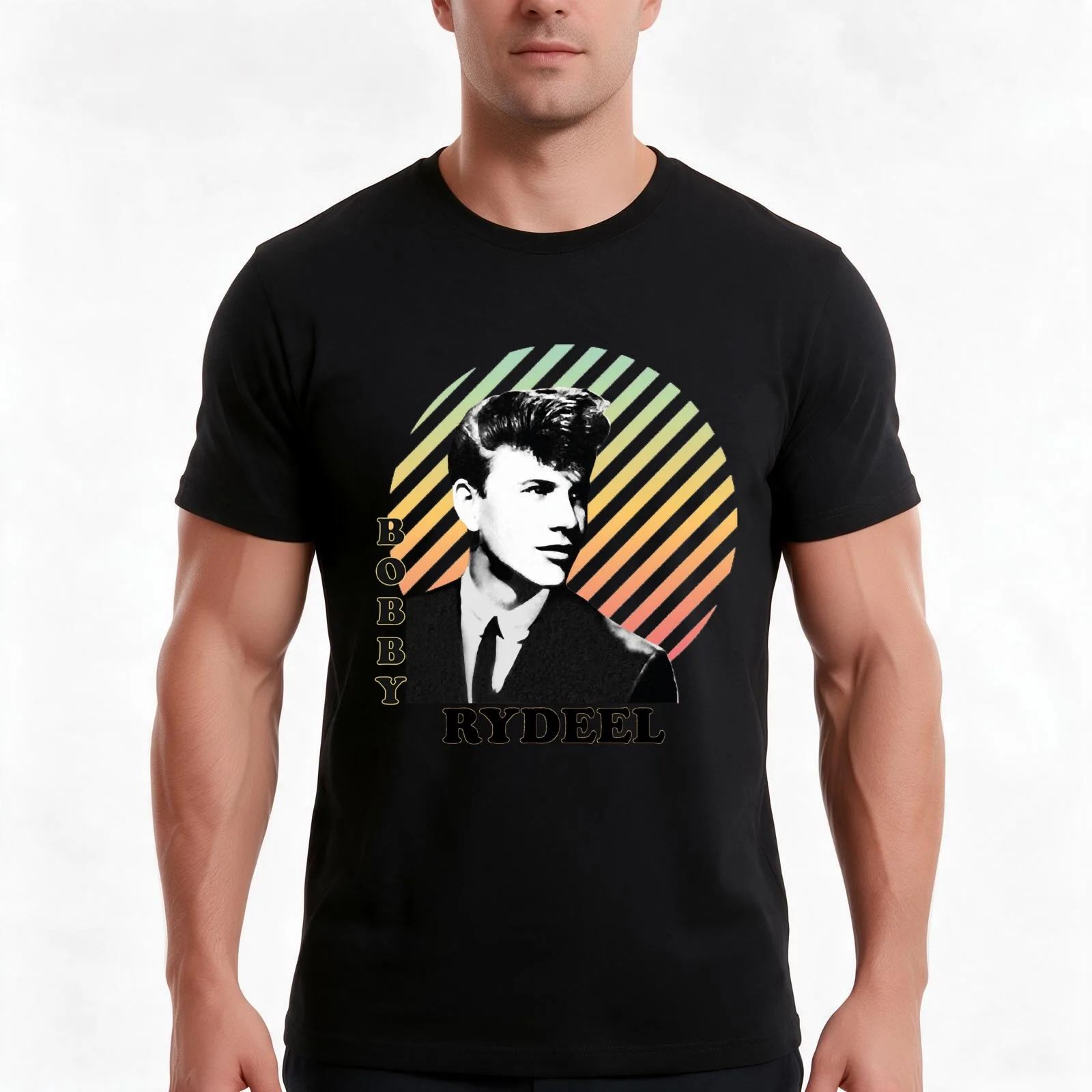 bobby rydell Classic T-Shirt, Summer Casual Cotton Tee, Oversized Streetwear Tops, Vintage Graphic Print, Loose Fit Short Sleeve