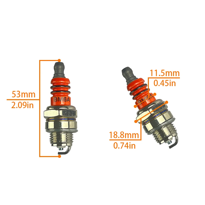 BM6A For 2 Stroke Gas oline Engine Replace M7 L7T CJ8 1560 Chainsaw Lawn Mower Brush Cutter Trimmer Spark Plug