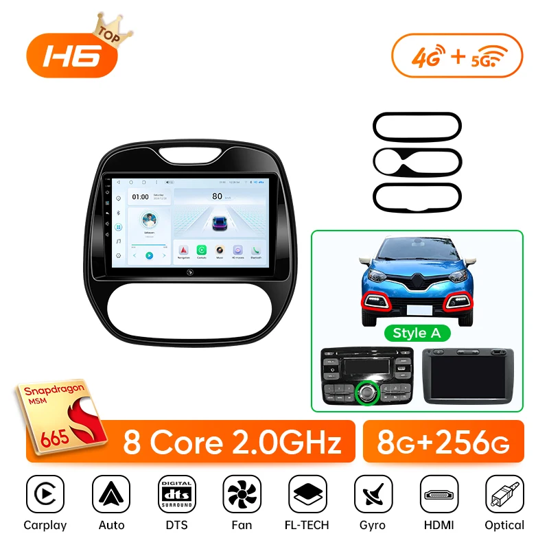 Ainavi Android 13 Autoradio Voor Renault Captur CLIO Samsung QM3 2014-2020 Kaptur Auto Multimedia Draadloze Carplay Android auto