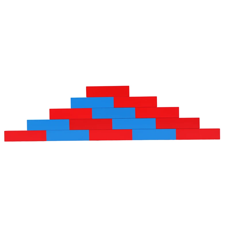 Montessori Rot Blau Numerische Stäbe 5 Stufen 10–50 cm Zahlenblöcke Mathe Pädagogisches Lernspielzeug für Kleinkinder Sensorisches Spielzeug