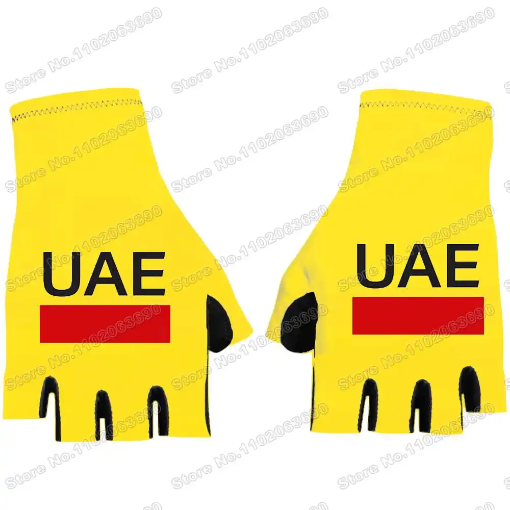 2024 UAE Team Cycling Gloves World Champion Tadej Pogačar Half Finger Bike Glove Bike Jersey Motorcycle Sport Glove MTB Mitten