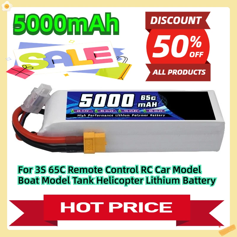 

For 5000mAh 3S 11.1V 65C Remote Control RC Car Model Boat Model Tank Helicopter Lithium Battery