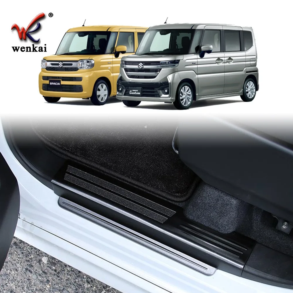 

Для Suzuki Spacia Custom MK54S MK94S 2024 2025 дверная панель из нержавеющей стали, накладка на порог, защитная накладка на ступеньку