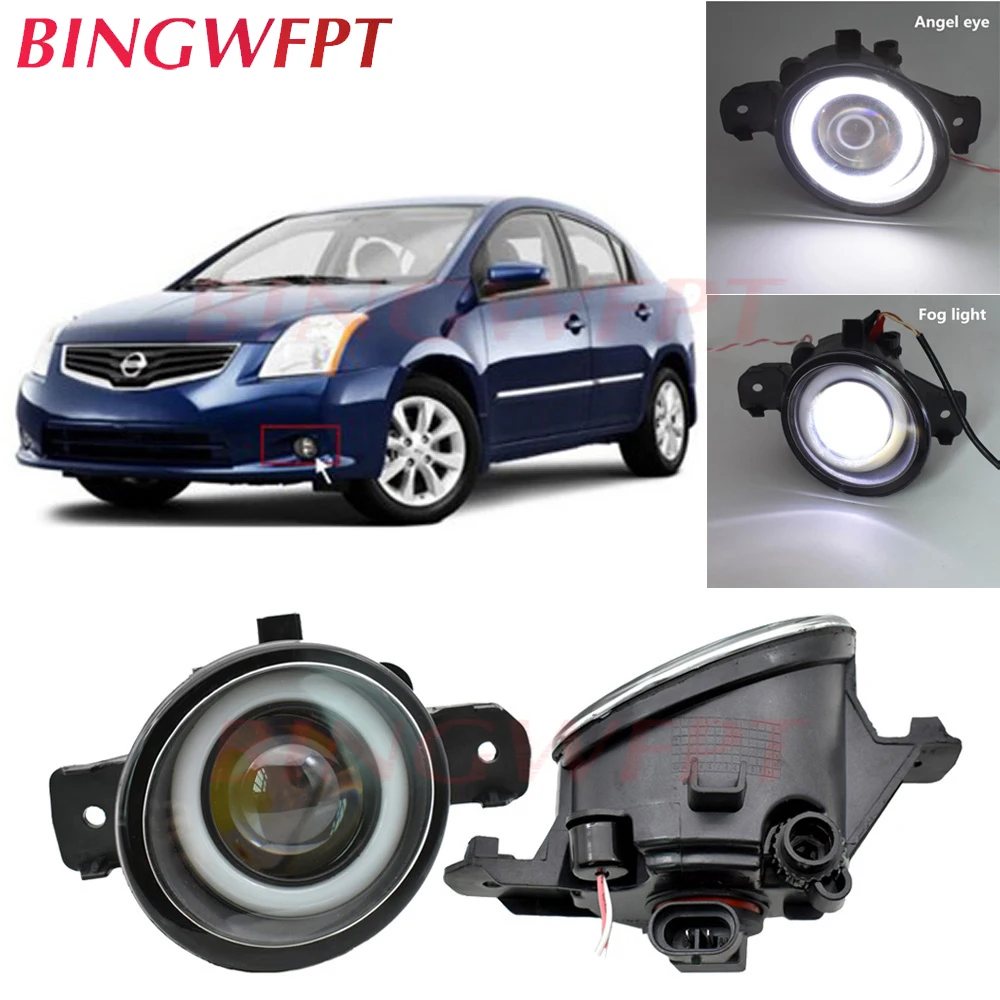 Fog Lights LED Fog Light For Nissan Sentra Qashqai J10 X-Trail T31 T30 Primera Teana Altima Maxima Almera 2001-2015 Angel eye