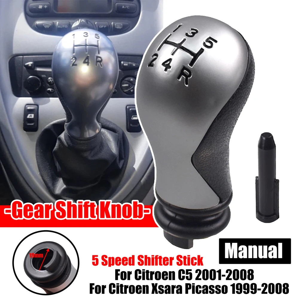 5 Speed Gear Stick Shifter Lever Head Manual Car Gear Shift Knob for Citroen C5 2001-2008 Xsara Picasso 1999-208