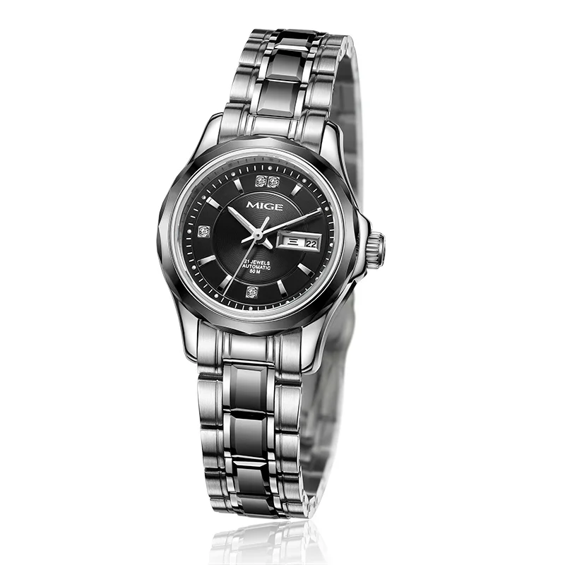 MIGE Original MIYOTA Women's Watches Mechanical Automatic Watch Waterproof Luxury Luminous Calendar Wristwatch Stainless Steel