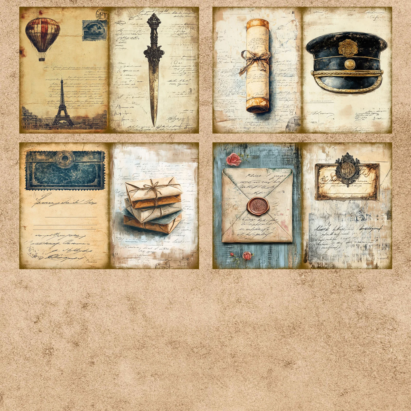 16 Sheets A5 Size Vintage Flying Pigeon Messenger English Background Vintage Grunge Journal Planning Scrapbooking