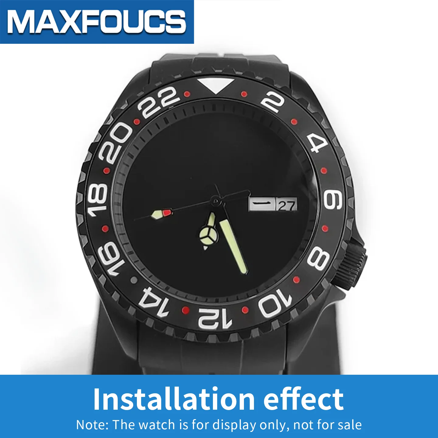 Matte, schräge Keramik-Lünetteneinlage 38x30,6mm MOD SKX007 SKX Divers Passend für 31,5x30,5mm Kristall Uhrenzubehörteile – Detail 8