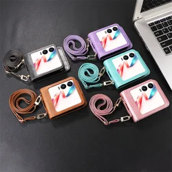 For Infinix Zero Flip 2024 protective case for Infinix Zero Flip messenger bag one-piece lanyard leather case