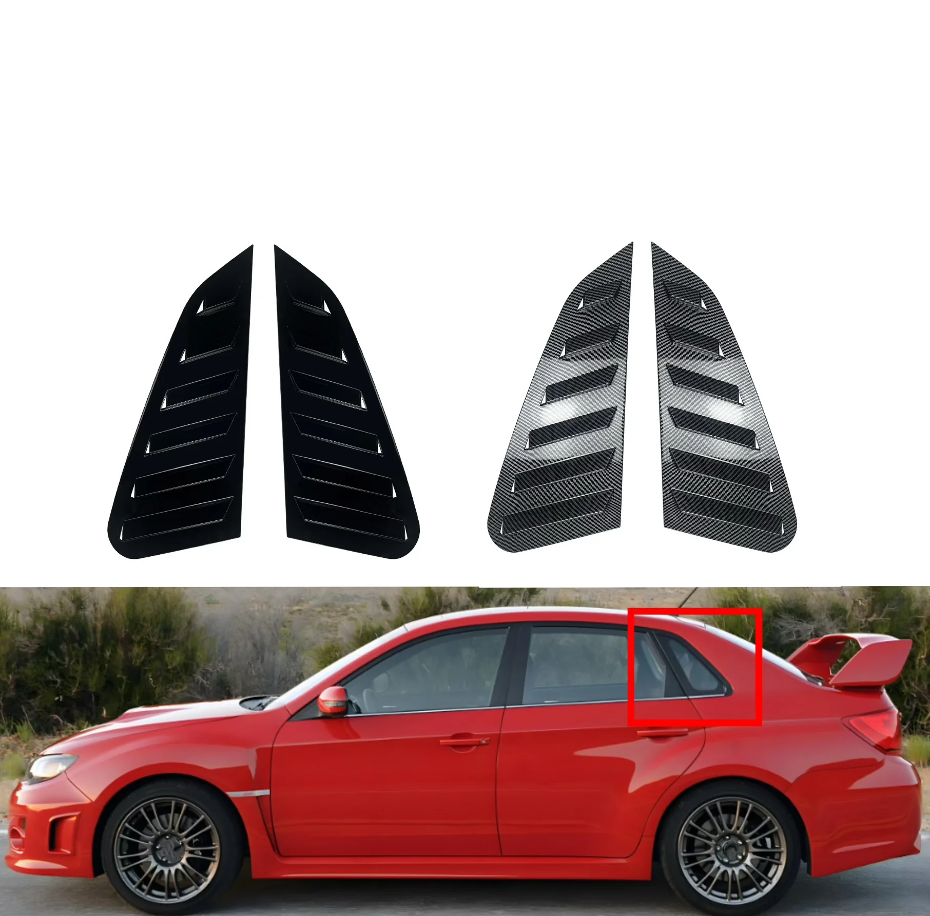 

Car Rear Window Louver Shutter Cover Fit For Subaru Impreza WRX STI 2011 2012 2013 2014 Side Vent Trim Windshield Cover