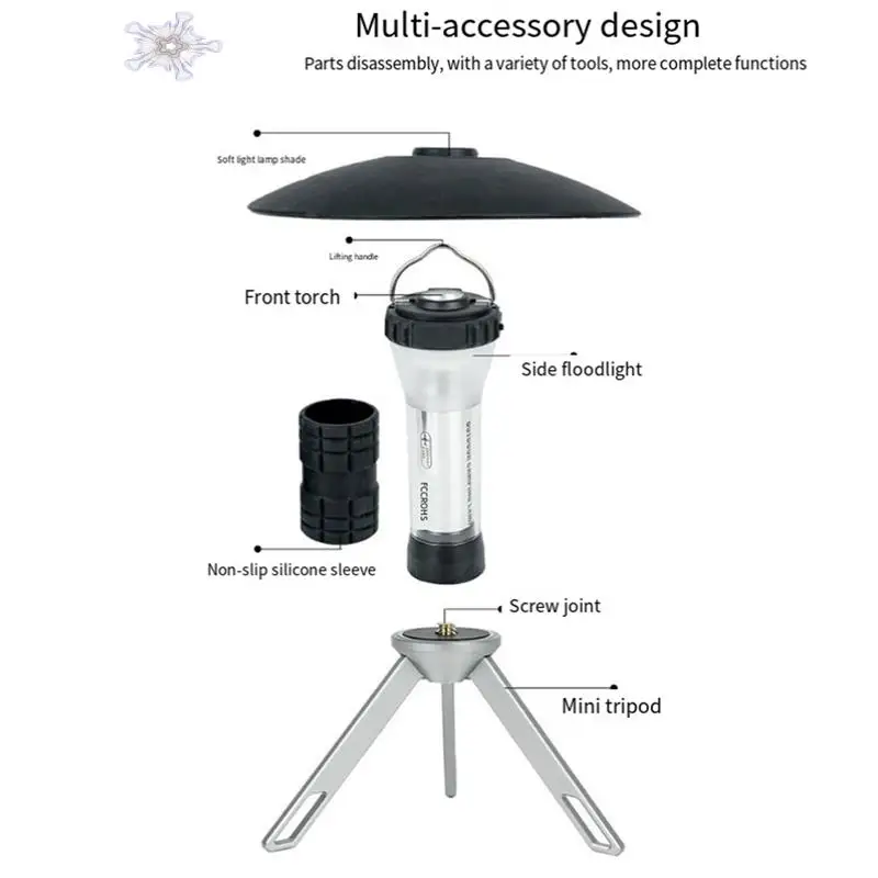 

Portable Outdoor Camping Lamp Outdoor Portable Lamp USB Charging Tripod Bracket Detachable