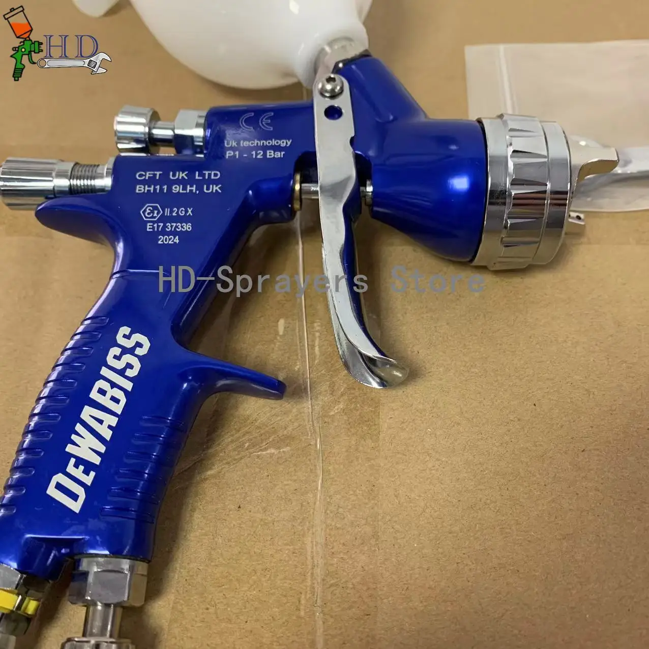 Blue spider Spray Gun TE20 1.3mm Nozzle 600ml cup HVLP Car Paint Tool Pistol Varnish and primer