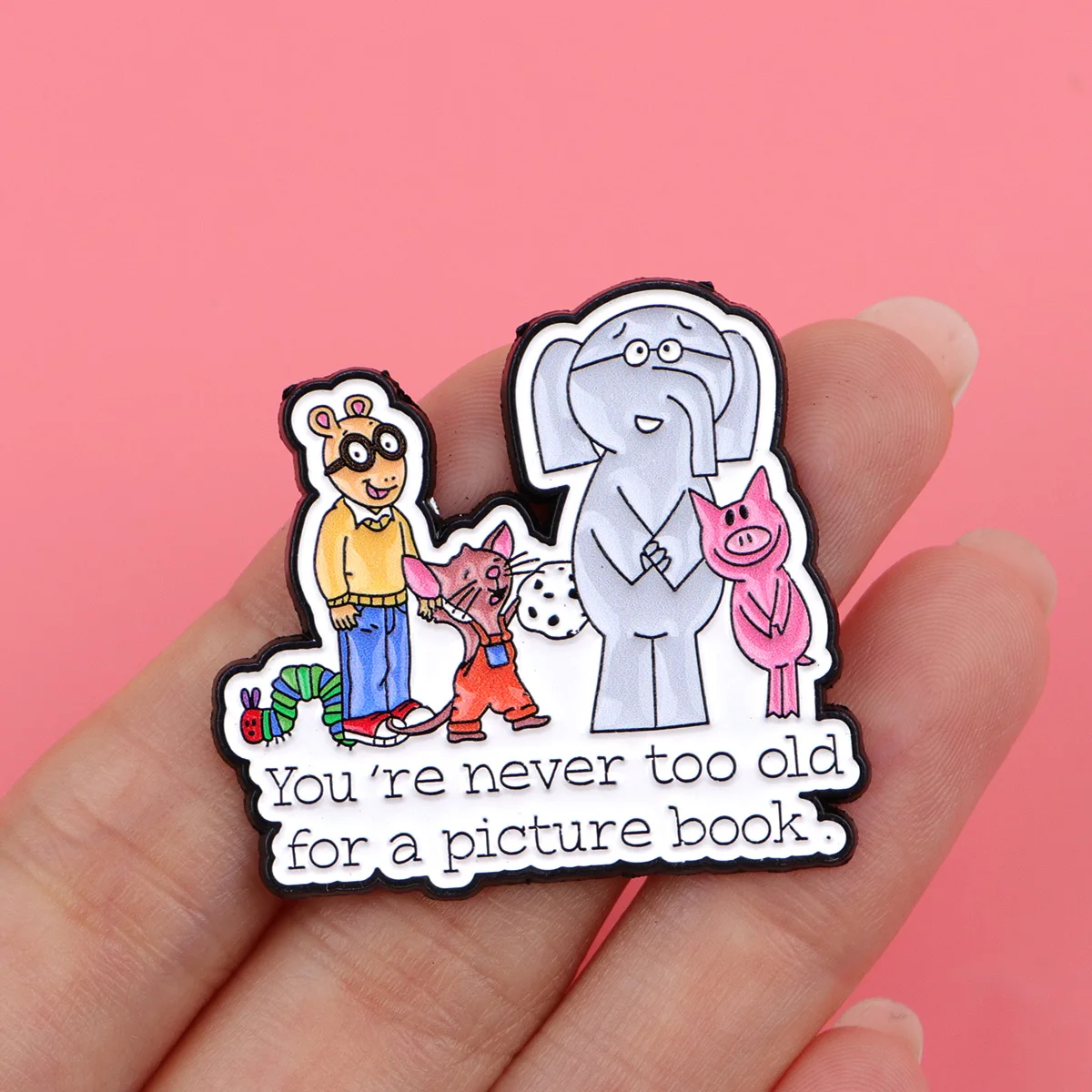 Cartoon Elephant Enamel Pins Cute Mouse Brooches Badge Book Lapel Pin For Backpack Clothes Accessories Animal Jewelry Gifts