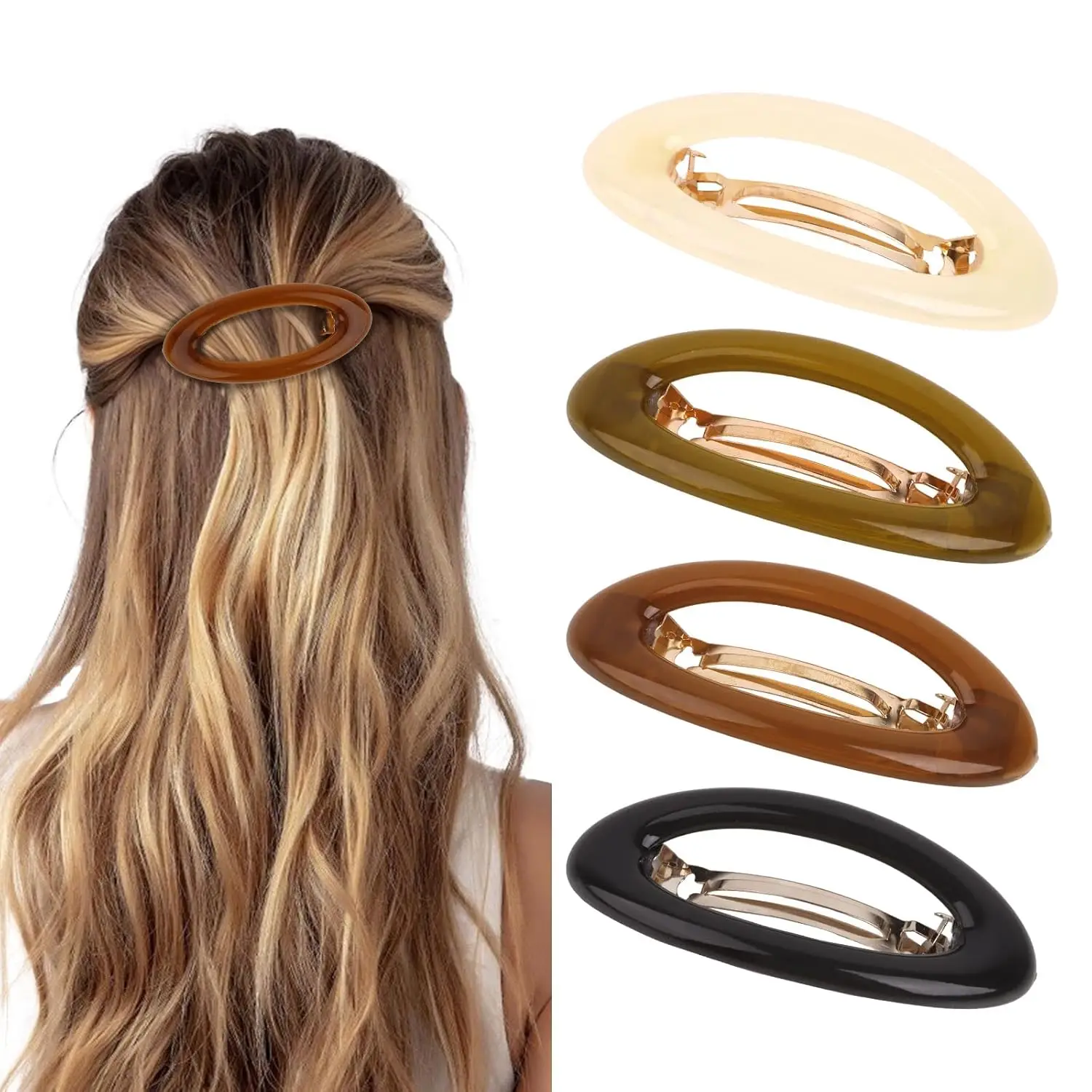 

Elegant Hair Barrettes for Women – Stylish Oval Clips for All Hair Types