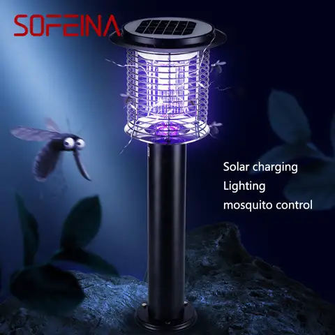 SOFEINA 야외 태양 모기 킬러 램프 전문 빈티지 휴대용 곤충 죽이기 잔디 빛 안뜰 정원에 대 한 방수