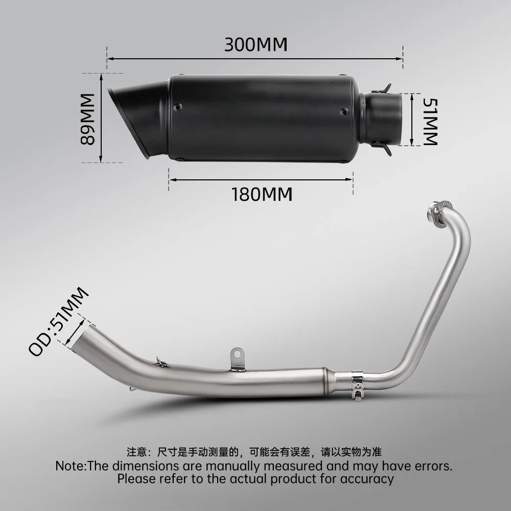 For Zontes ZT125 U1 G1 Z1 Z2 2021-2025 Full Motorcycle Exhaust Manifold 51MM Connect Muffler with DB Killer 5