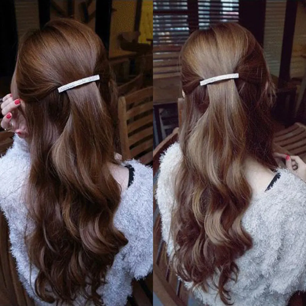 

4Pcs Crystal Hair Clips Rhinestone Barrettes Durable Long Lasting Elegant Wedding Party Daily Accessories Women Girls