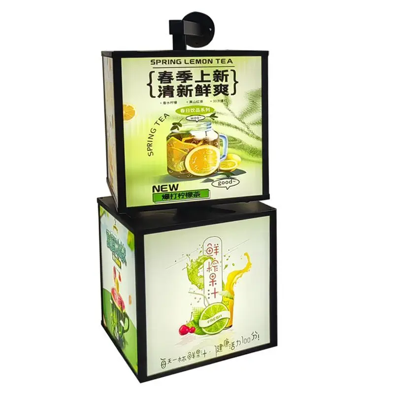 Side-mounted rotating light box Square outdoor, creative multi-layer combination door head Rolling Internet celebrity store