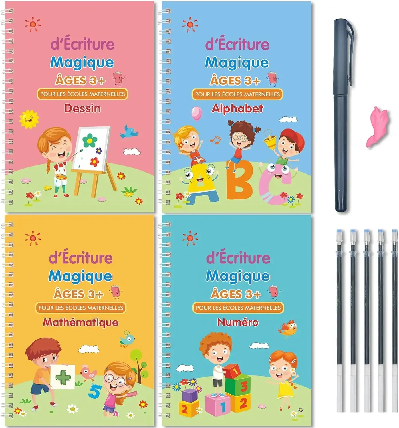 Magic Book Kids Notebooks Calligraphy French Child Writing Notebook Montessori Books Copy Children Alphabet Reusable Educational