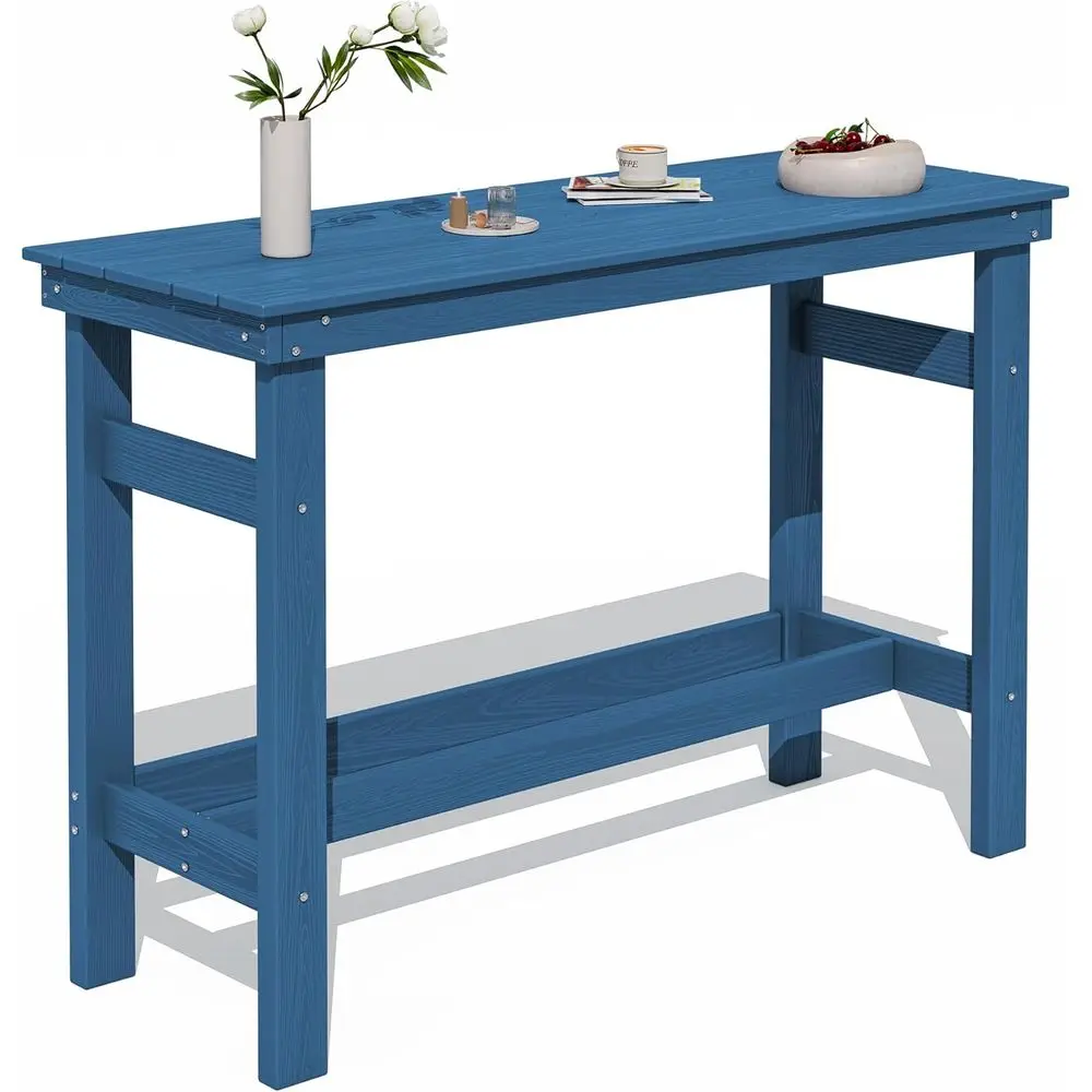 

Барный стол для улицы высотой 41 дюйм с отверстием для зонта, прочная мебель из HDPE для патио, идеально подходит для заднего двора, сада, зоны у бассейна, балкона