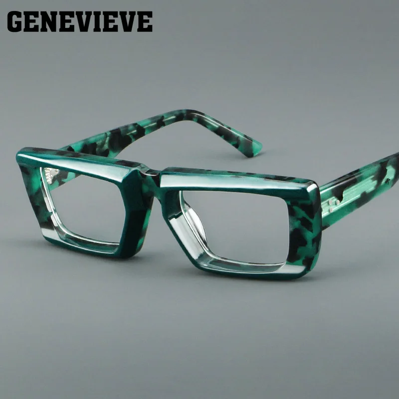 

GENEVIEVE Personalized Geometric Square Design Men and Women Anti-blue Light Glasses Photochromic Customizable Prescription