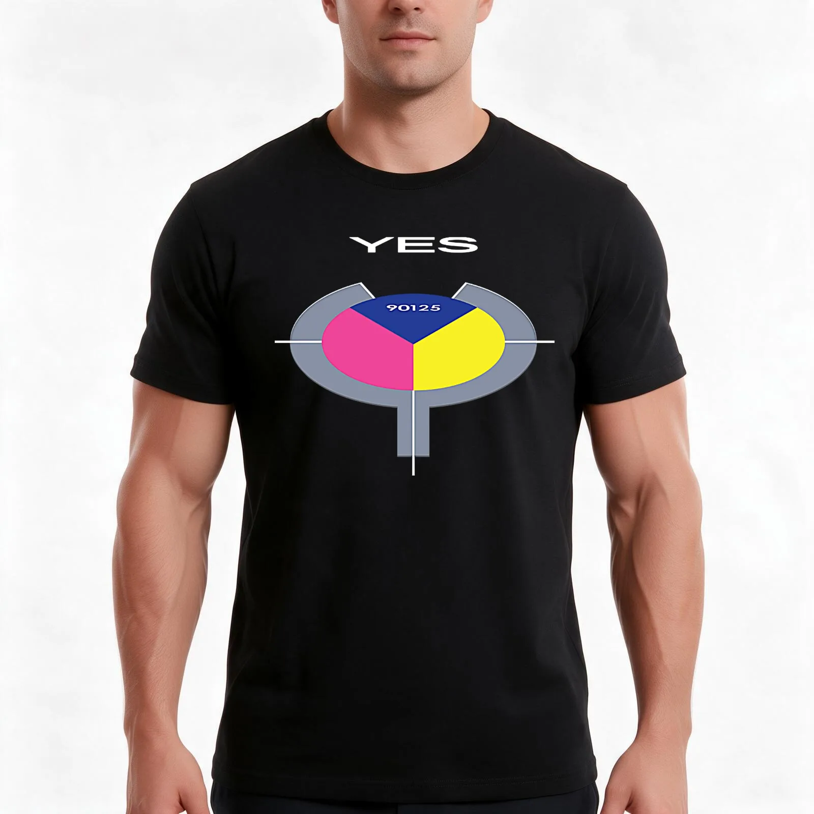 Yes 90125 T-Shirt, Summer Casual Cotton Tee, Oversized Streetwear Tops, Vintage Graphic Print, Loose Fit Short Sleeve