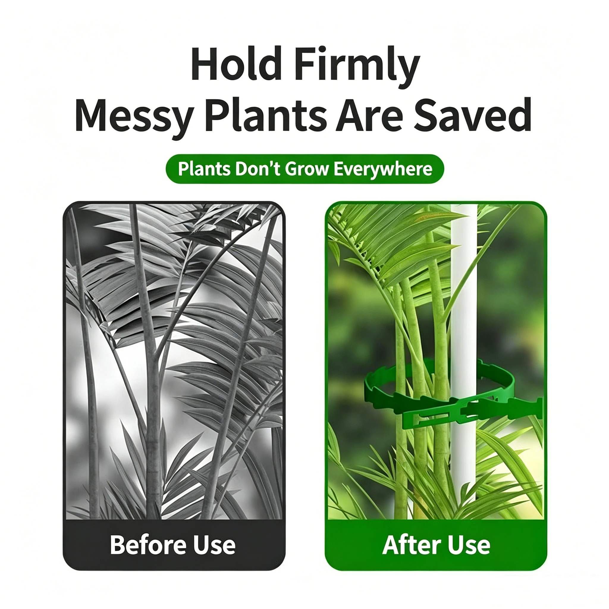 Green Reusable Plant Ties Adjustable Plastic Garden Straps for Securing Plant Stems Climbing Vines Organizing Household Cables view 5