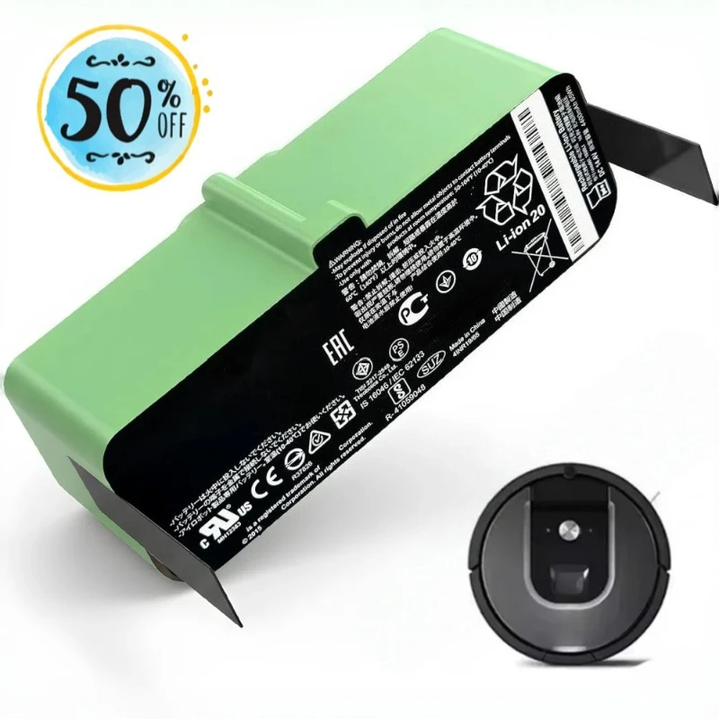 

Newest 14.4V 1800/3300/5200/6500mAh Li-ion Battery for IRobot Roomba 500/600/800/900 Series High Quality Vacuum Cleaner Battery