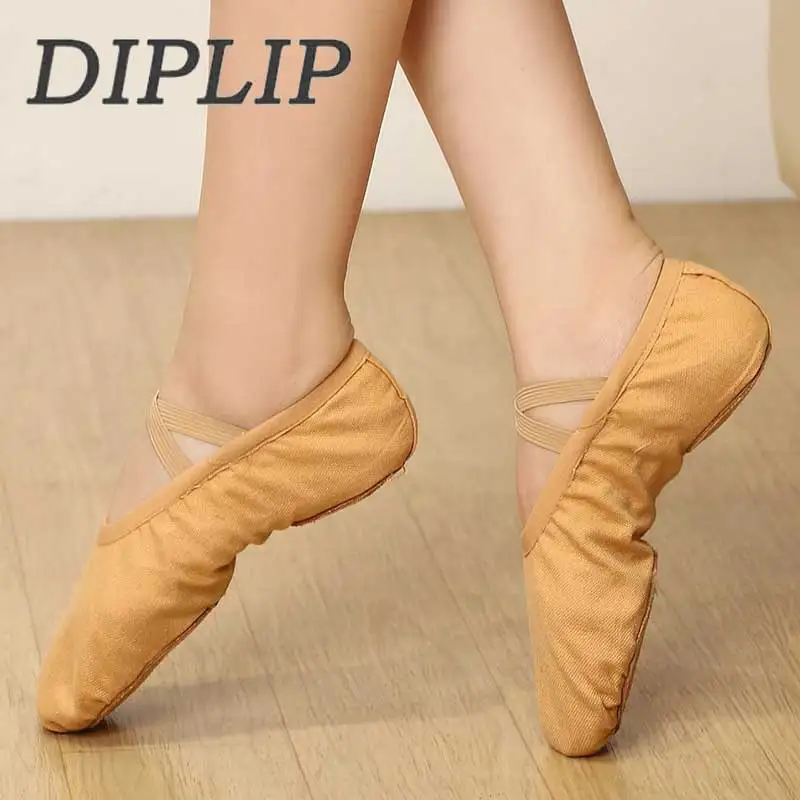 Professional Woman's Children Cotton Canvas Soft Ballet Shoes Split Sole Gymnastics Yoga Dancing Shoes Practice Shoes For Ballet