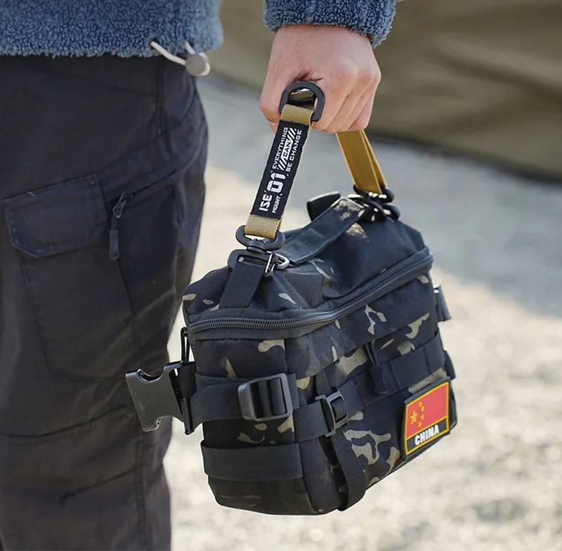 Outdoor-Camping-Hängegurt, tragbar, verstellbar, Handschlaufe, Tasche, Picknick-Ausrüstung, Karabiner-Clip, Schlüsselanhänger, Wandern, Camping-Ausrüstung – Detail 9