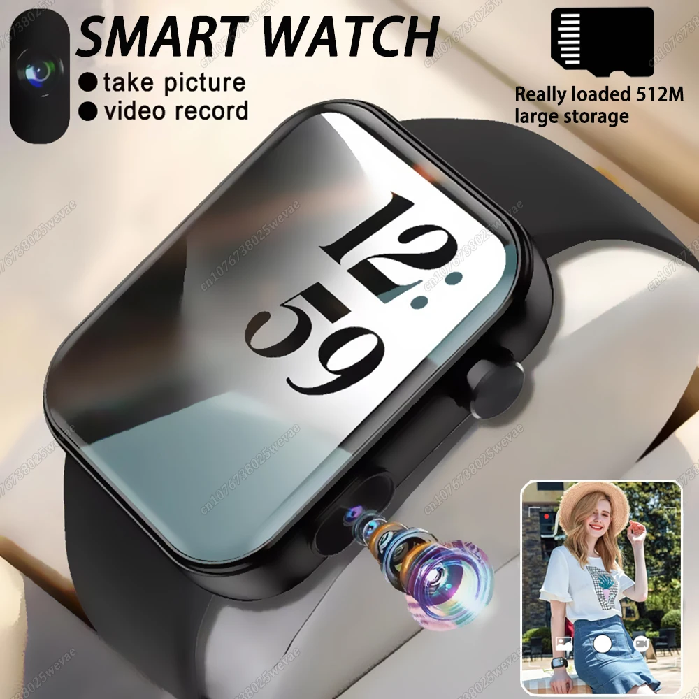 

Новые умные часы с камерой, фотозапись, видео память 512 МБ, спортивный фитнес, водонепроницаемый монитор здоровья, Bluetooth-вызов, умные часы