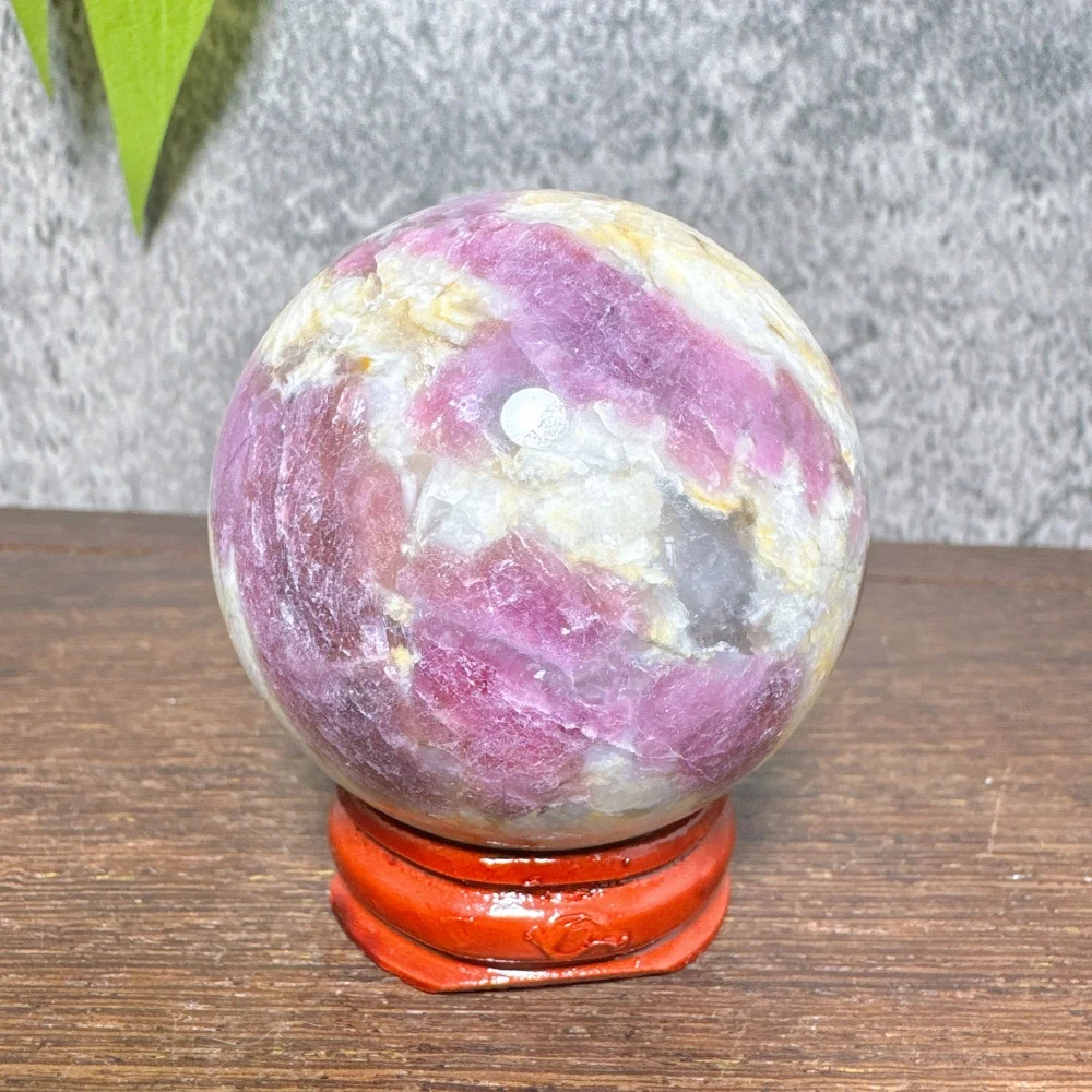 Pink Tourmaline Stone Natural Gem Unicorn Crystal Energy Ball Reiki Healing Meditation Garden Home Decor Witchcraft Symbol