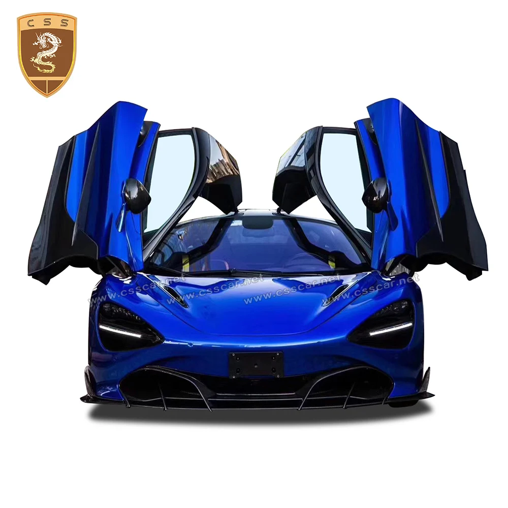 Capó delantero estilo TopC para McLaren 720S, cubierta de espejo lateral, alerón de fibra de carbono, kit de carrocería