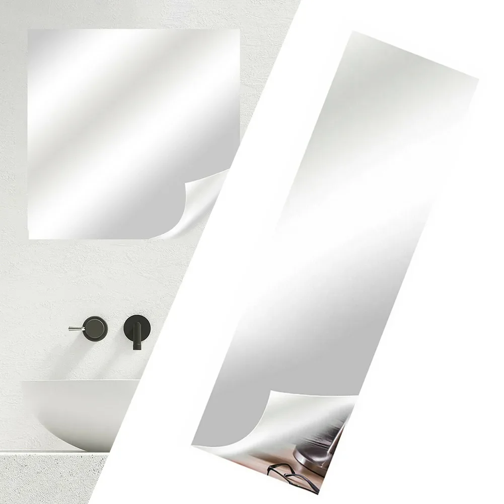 1 Pc 0.5x2M 3D Self-adhesives Mirror Stickers Flexible Thicken DIY Art Mirrors Acrylic Wall Decorations For Door Wardrobe Bathro