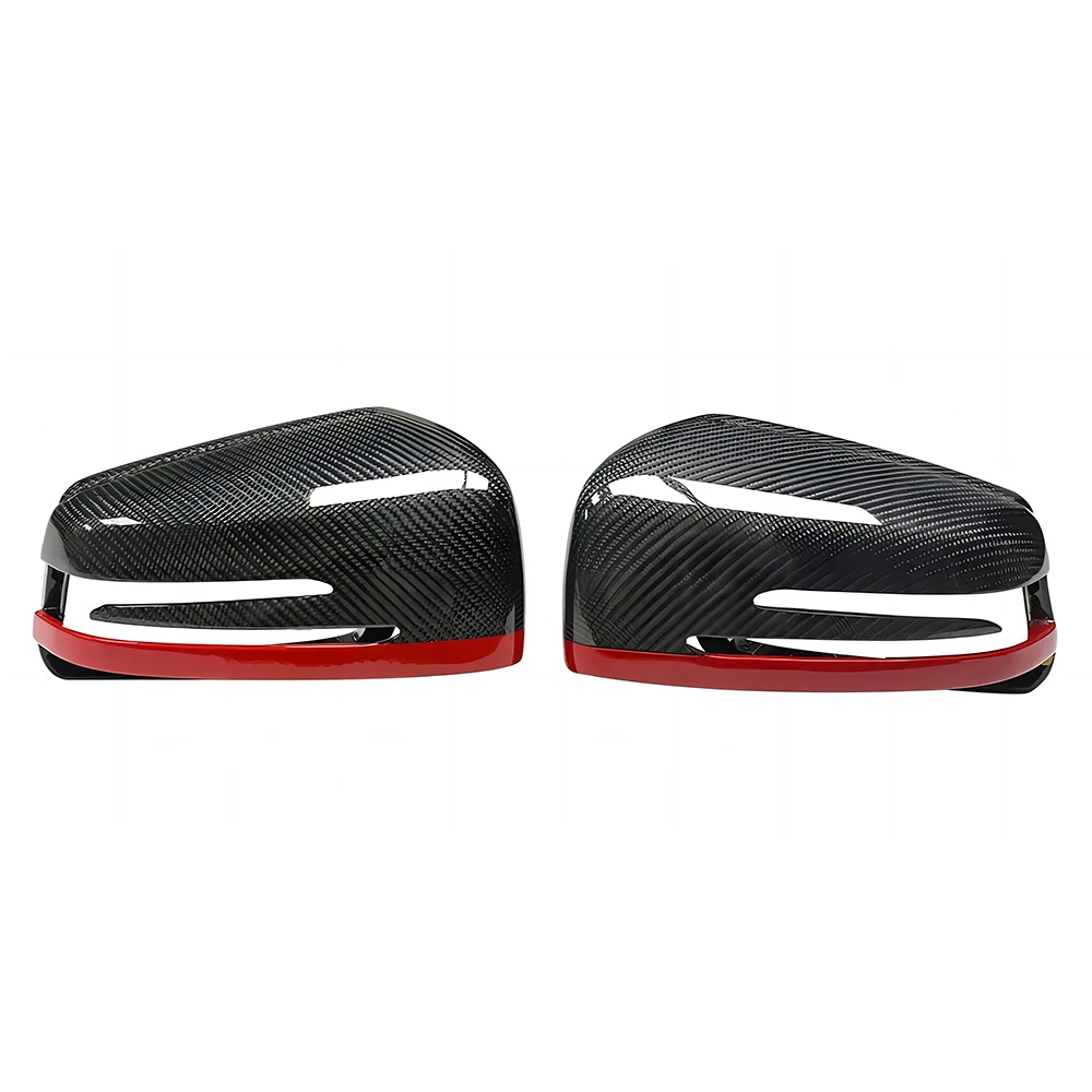 Replacement Rearview Side Mirror Covers Cap For Mercedes Benz X204 X156 W218 GLK GLA CLS Class Red Dry Carbon Fiber Shell