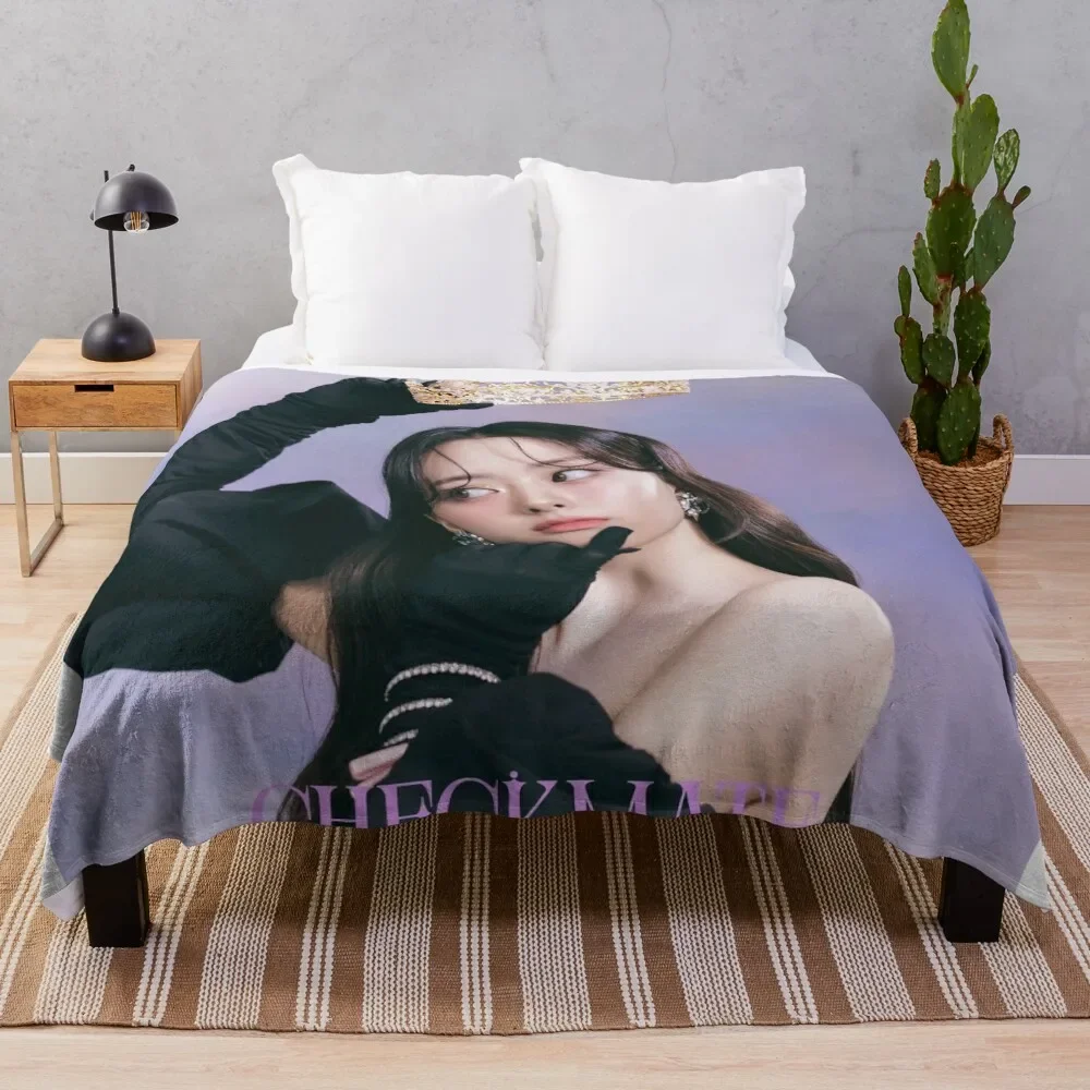 ITZY YUNA Checkmate Throw Blanket Thin Bed Blankets