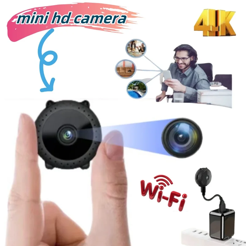 4k HD كاميرا واي فاي صغيرة غير مرئية Espia المنزل الذكي IP كاميرا ويب المراقبة عن بعد كاميرا فيديو صغيرة للرؤية الليلية كاميرا الجسم اللاسلكية