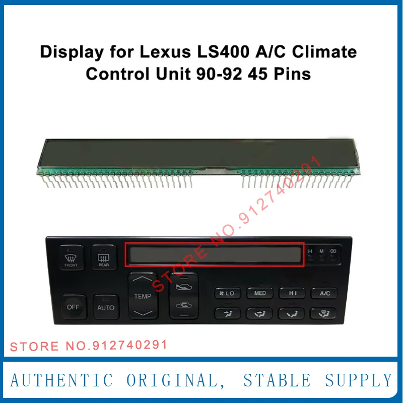 Original 45 Pins Climate Control LCD Display Screen Glass For Lexus ls400a/c Display Unit 1990-1992 LHD Replacement