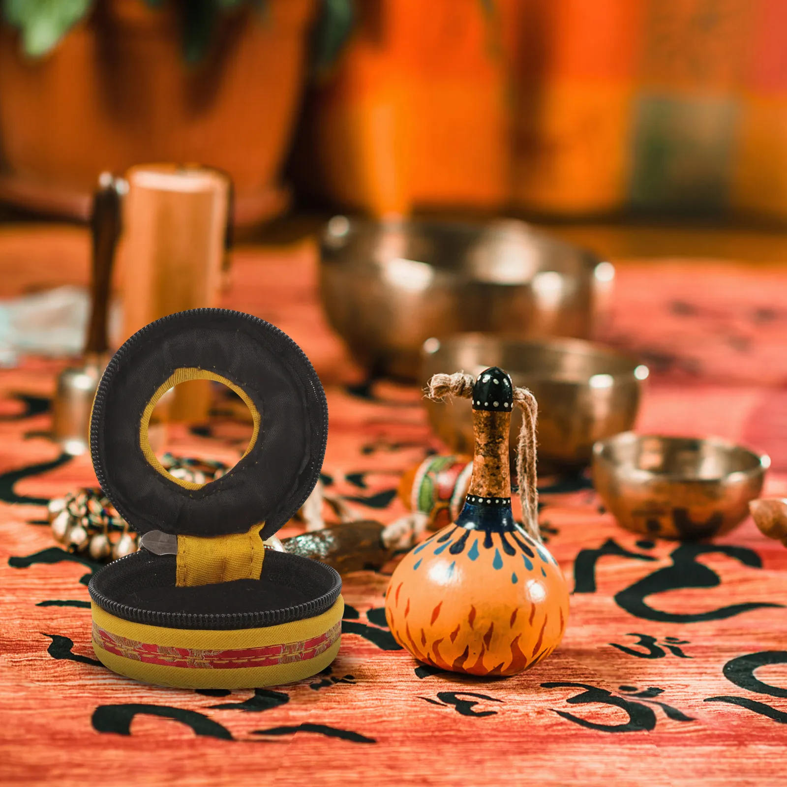 

Чехол для пальчиковых тарелок на молнии, тканевый чехол тонкой работы для защиты тингша, подарок для музыкантов, портативные тарелки для блий-дэнса