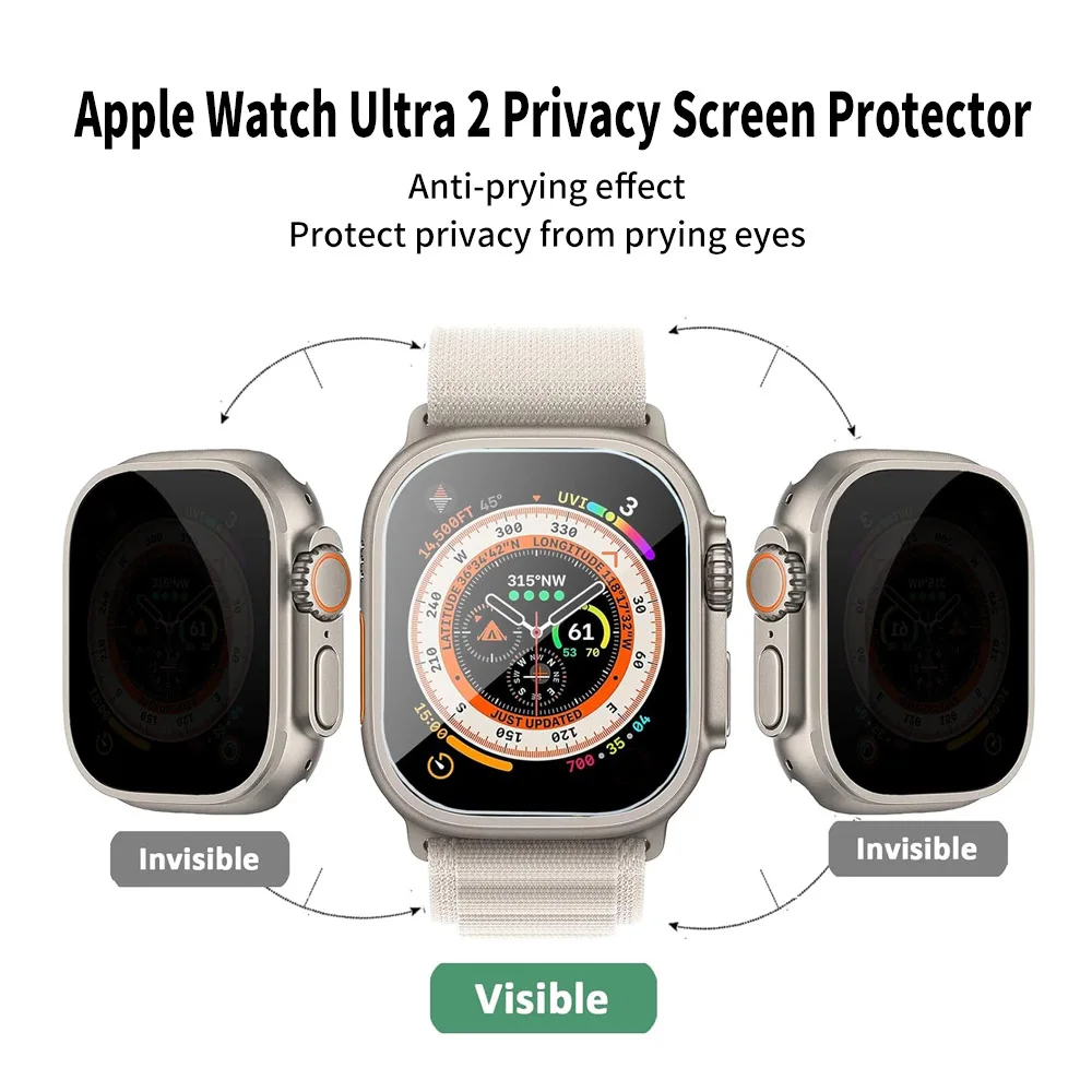 Anti Glare Peeping Screen Protetive Film Glass For Apple Watch Ultra 2 49mm Tempered Glass Cover For Apple Watch Ultra 49mm
