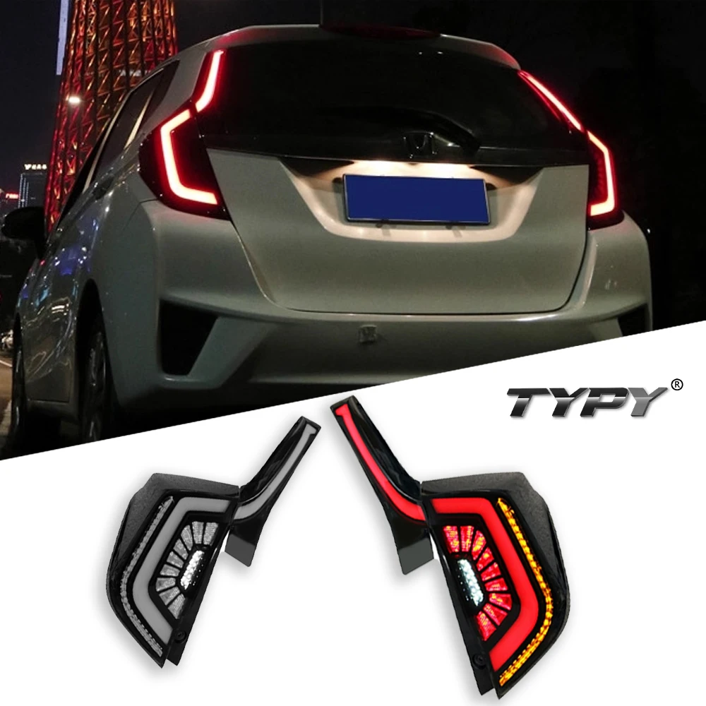 

TYPY автомобиль для Honda Fit Jazz GK5 задний фонарь 2014-2020 обновление модифицированный новый DRL динамический указатель поворота светодиодный задний фонарь автоаксессуары