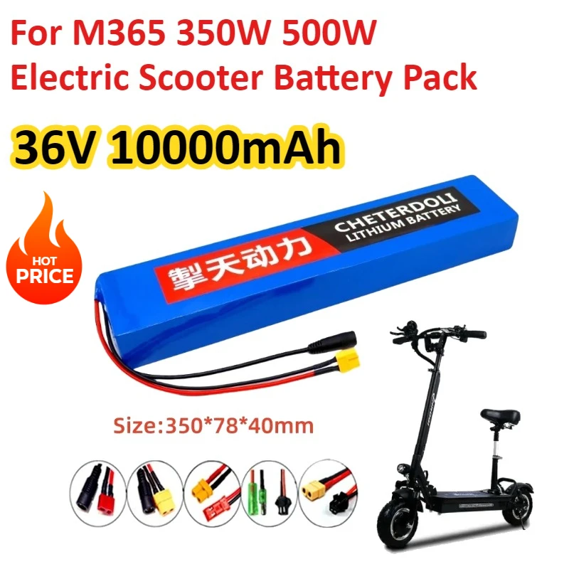 

【Upgraded】36V 10000mAh 10S4P for Electric Scooter Battery 18650 Lithium Pack M365 350W 500W Battery Scooter