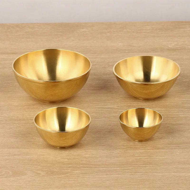 

Латунь для домашнего использования, поклонения, глянцевая медь, чаша для зала Будды, орнамент, медная посуда, поделки оптом