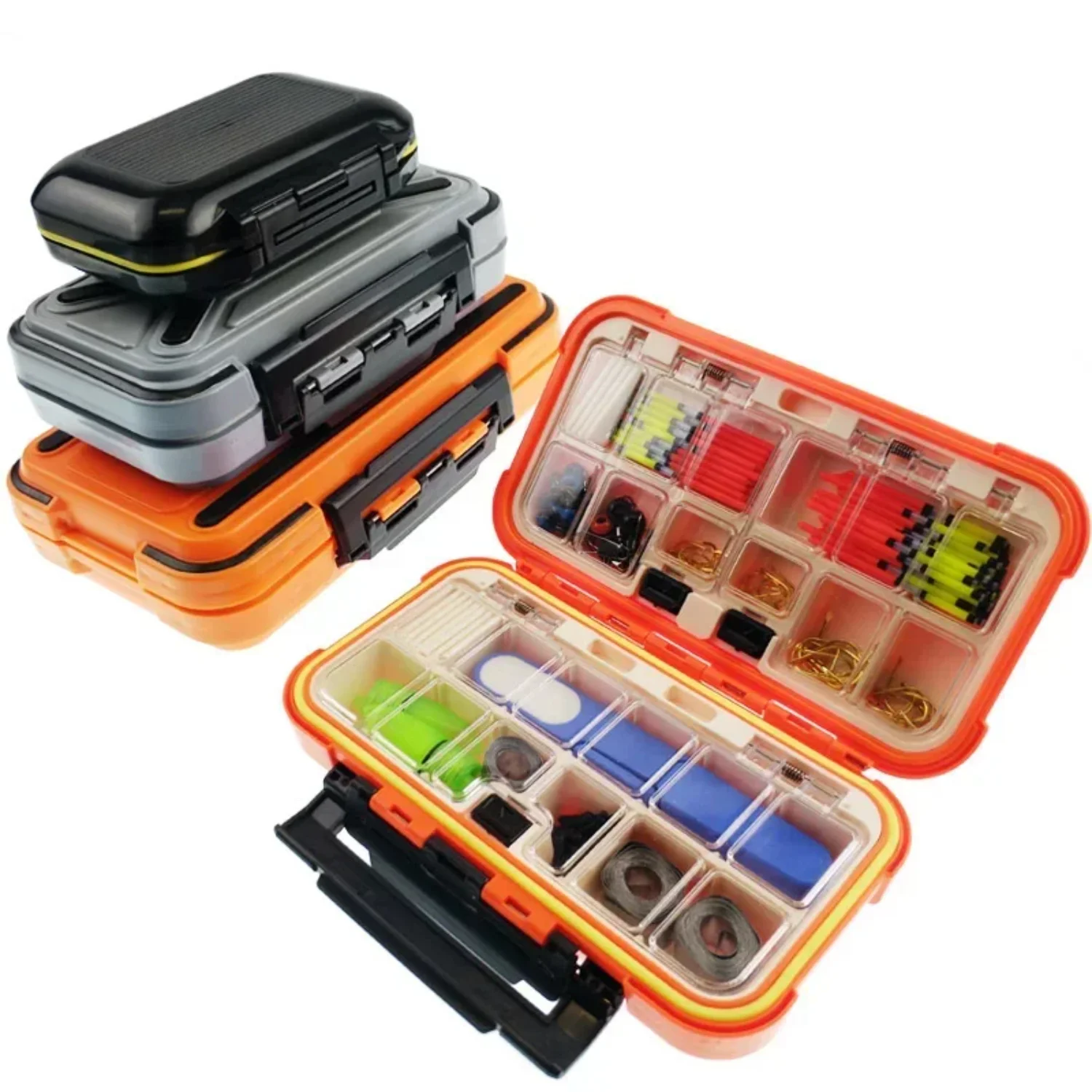 Portable Mini  Case Fishing Tackle Box 12 Compartment Fishing Lure Hook Bait Tool Custody Box Fishing Gear Accessories